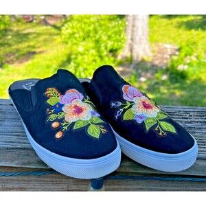 Steven by Steve Madden Natural Confort Natun Slip-On Embroidered Mules Size 8